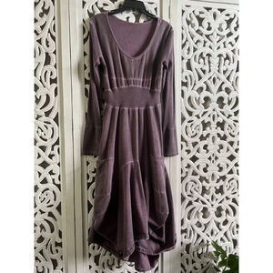 Women's Inizio Italy Magic Balloon Mauve Purple Long Sleeve Dress Size M